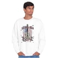 thumbnail image 5 of Rocking Dad Guitar American Flag Men's Crewneck Sweatshirt Brisco Brands L, 5 of 6