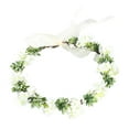 thumbnail image 4 of Diadema de flores boho, corona para mujeres y niñas, de novia, corona Floral ajustable Blanco Zulema corona de flores, 4 of 8