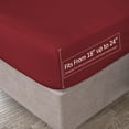 thumbnail image 3 of Hearth & Harbor 6-Piece 1800 Thread Count Burgundy Microfiber Bed Sheet Set, Queen–Deep Pocket, 3 of 7