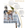 thumbnail image 2 of Spring Pig Table Cloth, Waterproof Tablecloth for Square Tables, Butterfly Botanical Floral Blue Plaid Reusable Washable Fabric Table Cover for Restaurant Kitchen Dining Tables 60"x60", 2 of 9