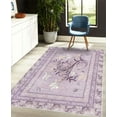 thumbnail image 4 of Spring Decorative Rug, Swirling Floral Look Design of Blossoming Flowers and Flying Butterflies, Quality Carpet for Bedroom Dorm and Living Room, 6 Sizes, Lilac and Dark Purple, by Ambesonne, 4 of 4