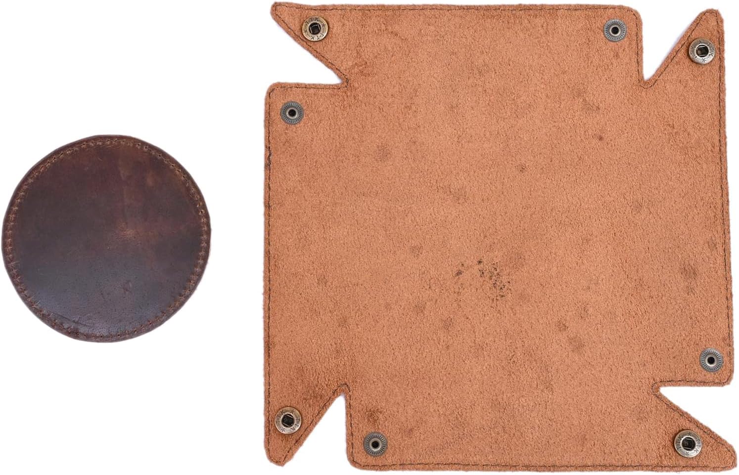 RusticVintage (32 X16 inch) Geniune Leather Deskmat with 1 Tray & 1 Coaster, Big Size, Waterproof Non Slip Desk Blotter Protector Large Mat for Keyboard Deskpad for Computer Laptop Office Accessories