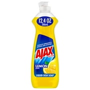 Ajax Ultra Liquid Dish Soap Lemon Scent, Super Degreaser, 12.4 oz Bottle