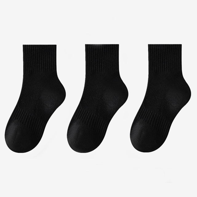 Kids' 3-Pack Solid Color Cotton Sports Socks for Boys and Girls - Moisture Wicking, Odor Resistant, Everyday Wear