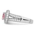 thumbnail image 4 of Sterling Silver Rhodium-plated Round Pink and White CZ Ring QR2865, 4 of 5
