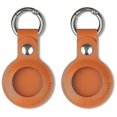 thumbnail image 1 of fundas compatibles con Air Tag, funda de piel sintética con llavero y llavero, color marrón, 1 of 5