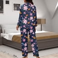 thumbnail image 7 of Kuiaobaty Cherry Blossom Butterfly Print Pajama Set for Women Homewear Sleepwear Comfy Loungewear Soft Casual Daily Wear Nightwear Sets, M, 7 of 7