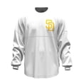 thumbnail image 2 of Women's Fanatics White San Diego Padres Baseball Stitch Spirit Jersey Long Sleeve T-Shirt, 2 of 5