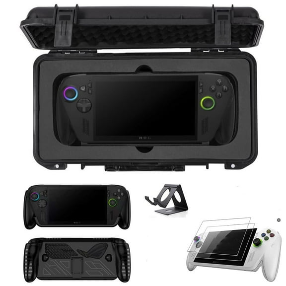 Carrying case 5 Set for ROG Xbox Ally X/ROG Xbox Ally,Waterproof Hard Case*1 Transparent silicone cover*1  desktop stand*1 Protective Film*2.