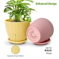 thumbnail image 3 of 5-Pack Plastic Plant Pots with Drainage Holes and Saucer Trays, 7.5/6.7/6/5/4.1 Inch Flower Pots, Multicolor Planters for Indoor & Outdoor Plants, 3 of 8