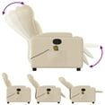 thumbnail image 5 of vidaXL Massage Recliner Chair Cream Fabric (100% polyester), metal, plywood, 5 of 10