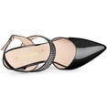 thumbnail image 4 of BLISSFUL STEP Women's Pointed Toe Rhinestone Slingback Stiletto Heel Black Pumps 8 M US, 4 of 6