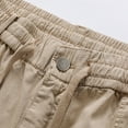 thumbnail image 3 of PEASKJP Mens Shorts Mens Shorts Casual Drawstring Zipper Pockets Elastic Waist (Khaki,3XL), 3 of 5