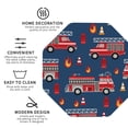 thumbnail image 3 of Honeii Fire Truck 1 print Leather Coaster Set of 4, ideal for safeguarding your furniture from drinks spills and effortless cleanup-Octagon, 3 of 6
