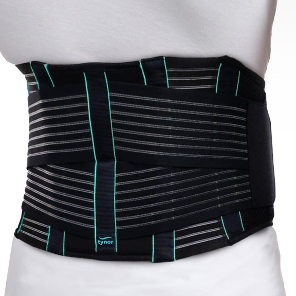 Cinturón de soporte lumbar TYNOR, faja lumbar para dolor lumbar, transpirable, para hombres y mujeres, hernia discal, escoliosis y levantamiento de pesas, correas ajustables con almohadilla lumbar (pe