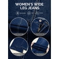 thumbnail image 5 of DOKOTOO Women's Wide Leg Jeans Trendy High Waist Center-Seam Straight Leg Raw Hem Baggy Loose Boyfriend Stretchy Denim Pants, 5 of 8