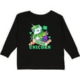 thumbnail image 3 of Inktastic St Patricks Day Irish Unicorn Illustration with Shamrocks Boys or Girls Long Sleeve Toddler T-Shirt, 3 of 5