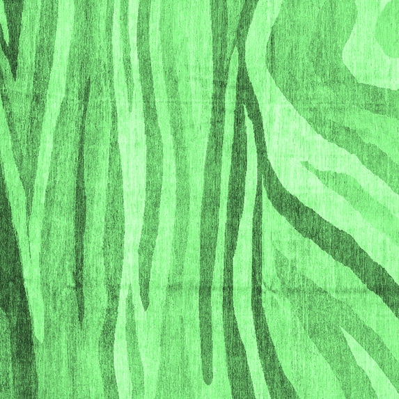 Ahgly Company Indoor Square Abstract Emerald Green Modern Area Rugs, 4' Square