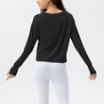 thumbnail image 4 of SWSMCLT Women's Long Sleeve T Shirt Soft Boat Neck Yoga Shirt Blouse Workout Running Yoga Top Summer Spring Loose Black 4, 4 of 4