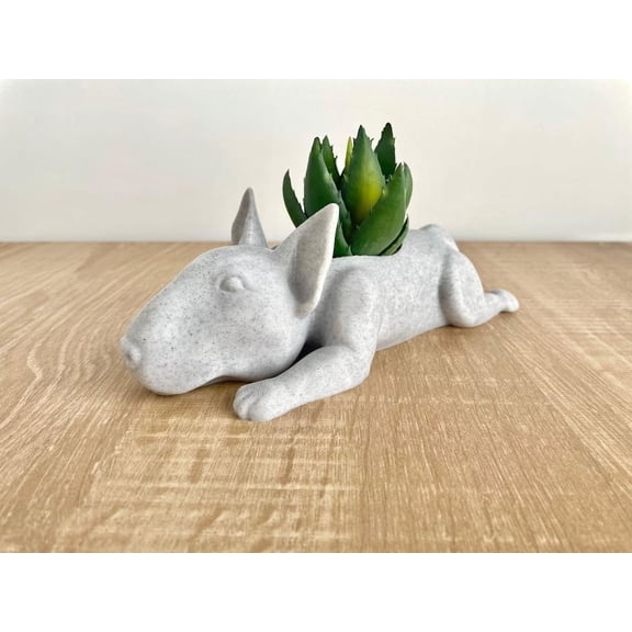 Doggy Planter  Bull Terrier Planter Gift Idea, Bar Decor, Table Decor, Plant Gift Idea, Cute Succulent Planter, any canine/dog/Bull Terrier and plant lover! Marbel
