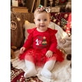 thumbnail image 4 of Loicainy Infant Baby Girl Christmas Outfit 3 6 9 12 18 Months Long Sleeve Romper Tulle Skirt Headband Clothes Set, 4 of 9