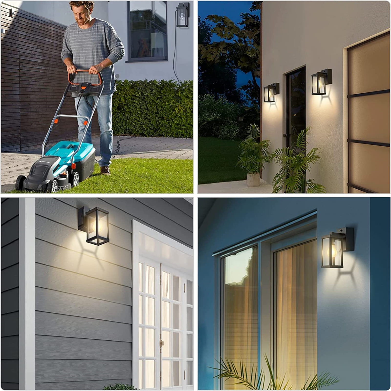 NookNova Outdoor Porch Light, GFCI Outlet, Dusk to Dawn Lantern