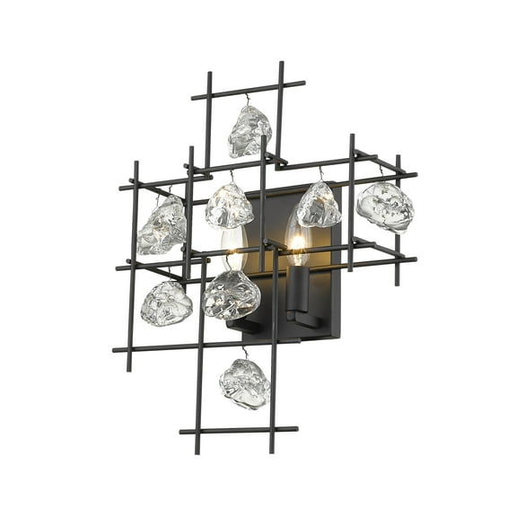 2 Light Wall Sconce Frame Finish Matte Black