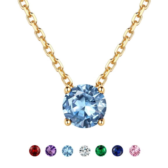 Just Being Cute Created Tourmaline Necklace for Women, 1 Carat Solitaire Birthstone Pendant Necklace in 14K Gold Plated, Birthday Graduation Jewelry Gifts for Her