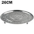 thumbnail image 1 of Stainless Steel Steamer Tray Rack Plate Steam Cooking 3 Stands Round Type 18-30, 1 of 11