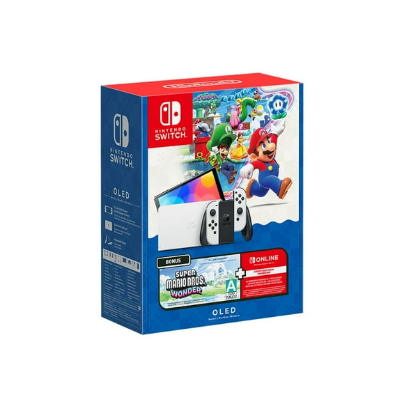 Consola Nintendo Switch OLED 64 GB más Super Mario Bros Wonder y 3 Meses de suscripción Online