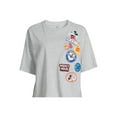 thumbnail image 5 of Mickey Mouse Women’s Multi Patch Graphic Tee with Short Sleeves, Sizes XS-XXXL, 5 of 5