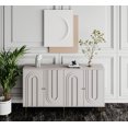 thumbnail image 6 of Modern Gray Lacquered Wooden 4-Door Storage Cabinet, Sideboard Buffet Server for Living Room, Entryway, Hallway, Kitchen, Dining Room & Office Organizer, 6 of 9