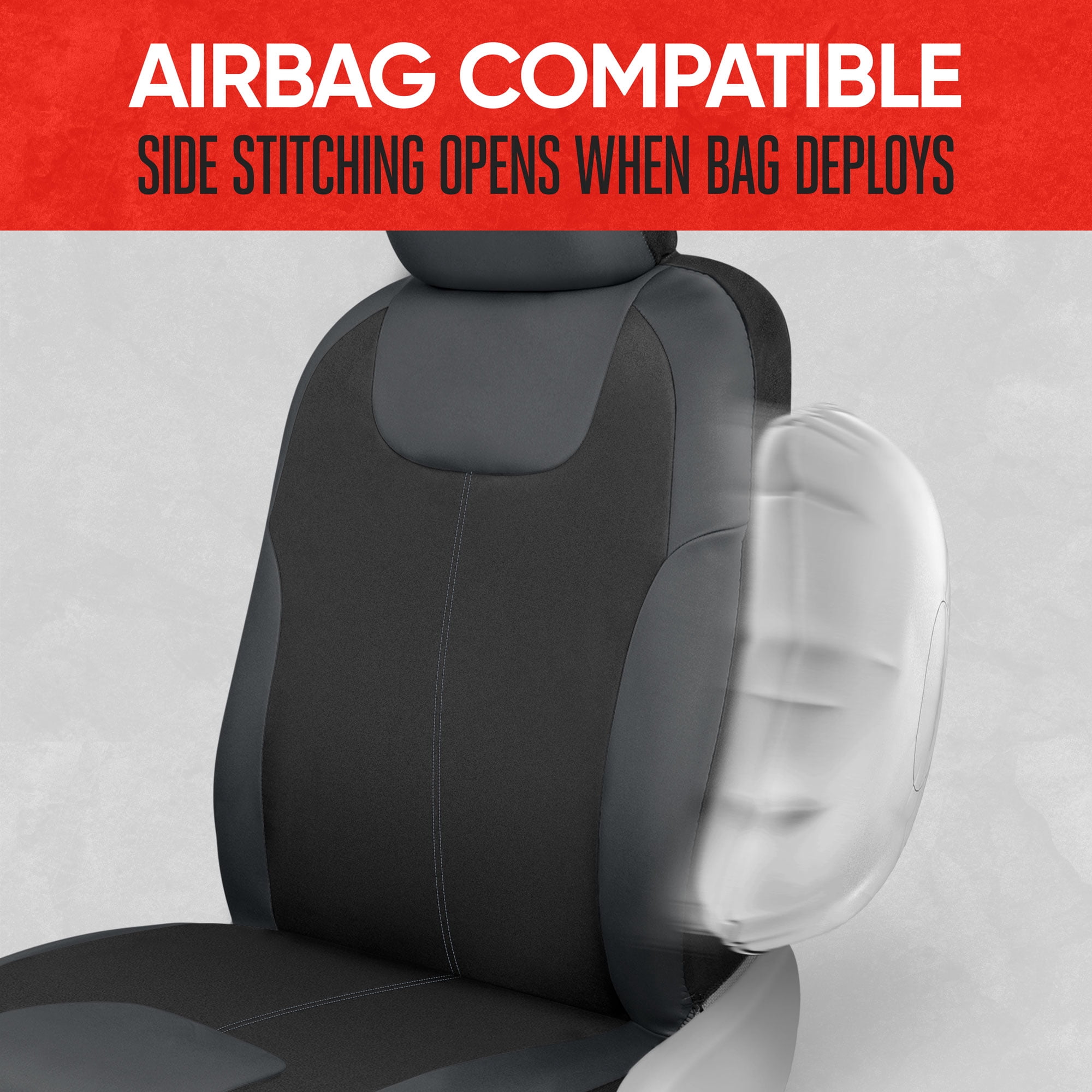 Motor Trend Premium Waterpoof Car Seat Covers for Front Seats, Gray - Universal Fit for Car Truck Van SUV