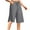 Gray, variant on Feancey Knee Length Linen Shorts for Women Drawstring High Waist Bermuda Shorts Side Slit Loose Straight Leg Beach Shorts with Pockets Black L