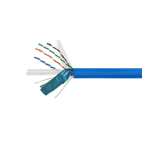 Monoprice Cat6 Ethernet Bulk Cable - Network Internet Cord - Solid, 550Mhz, STP, CMR, Pure Bare Copper Wire, 23AWG, No Logo, 1000ft, Blue
