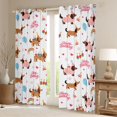 thumbnail image 2 of Homewish Cute Dachshund Blackout Curtains Set of 2 (52x84 Each),Happy Birthday Print Curtain,White, 2 of 6