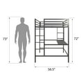 thumbnail image 5 of Novogratz Maxwell Metal Full Loft Bed with Desk & Shelves, Gray/ Black, 5 of 22