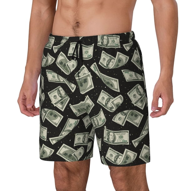 Fotbe Dollar Traje de Baño para Hombre – Shorts de Natación de Secado Rápido con Forro y Bolsillos-XX-Large