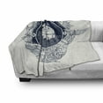 thumbnail image 3 of Adventure Soft Flannel Fleece Throw Blanket, Antique Marine Compass and Floral Whale Victorian Vintage, Cozy Plush for Indoor and Outdoor Use, 60" x 80", Dark Blue White, by Ambesonne, 3 of 6