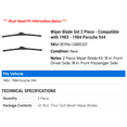 thumbnail image 2 of Wiper Blade Set 2 Piece - Compatible with 1983 - 1984 Porsche 944, 2 of 2