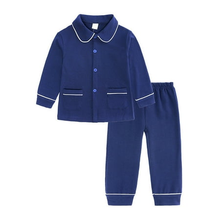 

Kids Jackets for Girls Boys Toddler Baby Boy Girl Square Collar Shirt Tops+Pants Pajamas Sleepwear Set