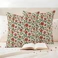 thumbnail image 3 of Valentine's Day Pillow Covers 2 Pack Vintage Watercolor Spring Red Roses Floral Linen Texture Pillowcase Waterproof Outdoor Throw Pillow Cover for Patio Garden Square Cushion 20”x20”, 3 of 9