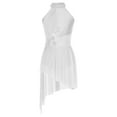 thumbnail image 4 of TiaoBug Women's Flower Lyrical Dance Costume High Low Modern Contemporary Dance Dress Dancewear Ivory XL, 4 of 7