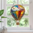 thumbnail image 2 of 2PCS Vggrvlo Stained Glass Window Hanging Colourful Hot Air Balloon Decorations Suncatcher for Windows Panels for Christmas Tree Decoration, Birthday Gift for Mom, 2 of 4