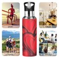 thumbnail image 4 of ALAZA Red Hearts Valentain Pattern Water Bottle Insulated Flask Stainless Steel Straw Lid 20 oz, 4 of 6