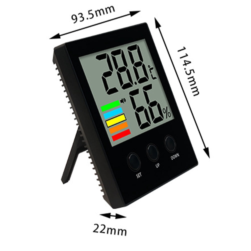 Tineasur Black Hygrometer with Large LCD Screen for Accurate Temperature and Humidity Monitoring