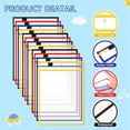 thumbnail image 5 of 28Piece Work Note Holder Reusable Note Holder Pocket Plastic File Bag Dry Erase Sleeve for Teacher Office Organization A, 5 of 8