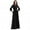 Black, variant on ASFGIMUJ Womens Lady Casual Fashion Long Sleeve Lapel Maxi Long Dress Solid Shirt Dress Blue XXL