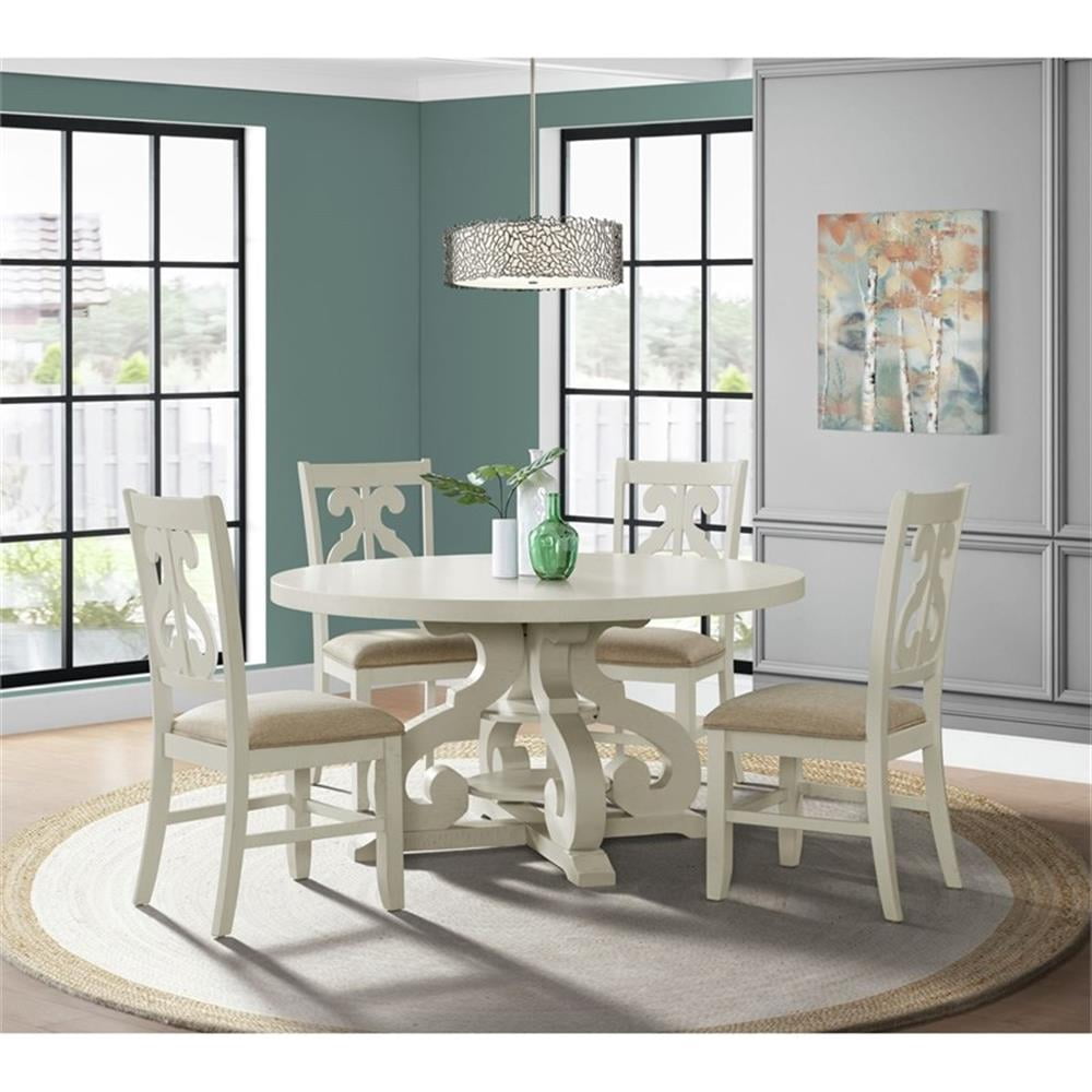 Picket House Furnishings Stanford Round Dining Table in White