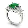 thumbnail image 2 of Three-Stone Engagement Ring for Women - 3.005ct Simulated Emerald in 14K White Gold Promise Ring, 2 of 6